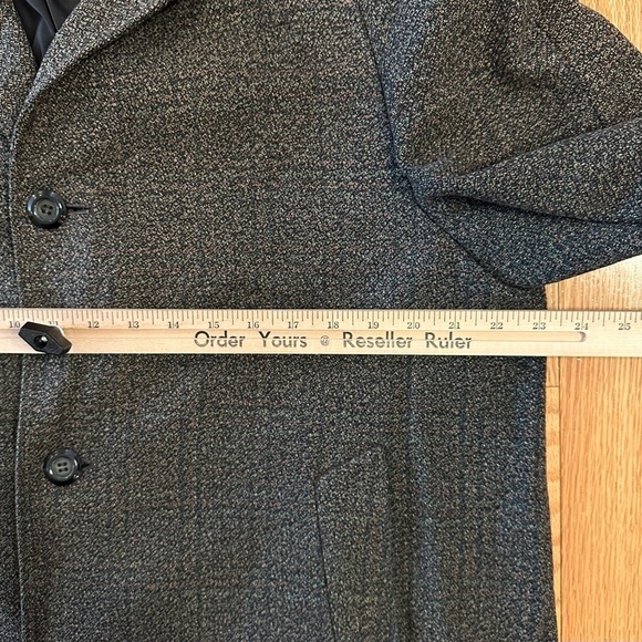 Vintage BURTON Textured Deep Brown Trench Coat Long Topcoat Overcoat Men’s 46R - Picture 11 of 12